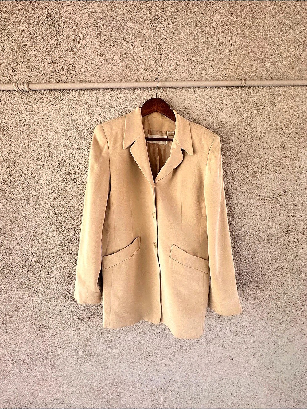 Vintage Dana Buchman Women's Blazer in Beige